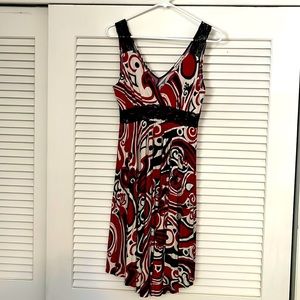 EUC Forever 21 Sleeveless Lace Strap Dress Small/Medium Red/Black/White